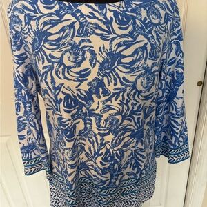 Lilly Pulitzer Blue and White Waverly Top